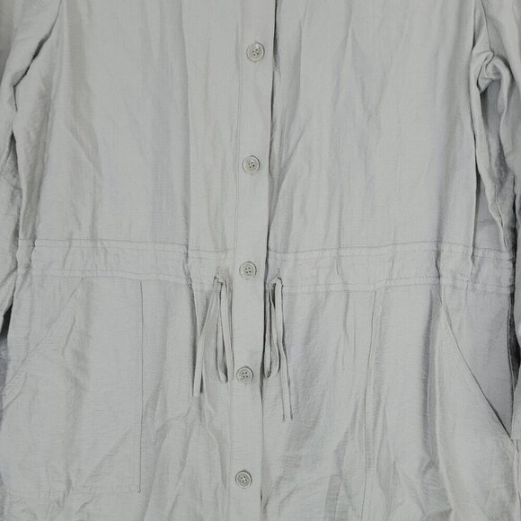 Chico's Womens Gray Button-Up Shirt Dress Size 2/L Rayon/Nylon Blend  28PT - Picture 7 of 8